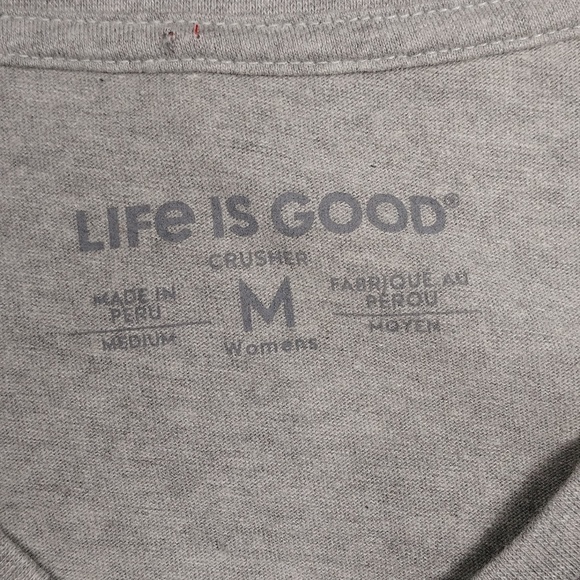 Life Is Good Womens Ladybug Design V Neck T Shirt Size Medium - Picture 3 of 8